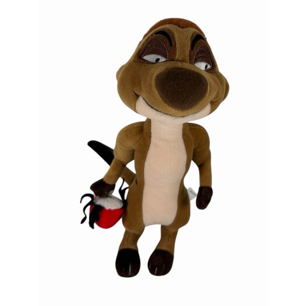 Disney The Lion King Timon Plush Meerkat 11" Holding Lady Bug Stuffed Animal Toy